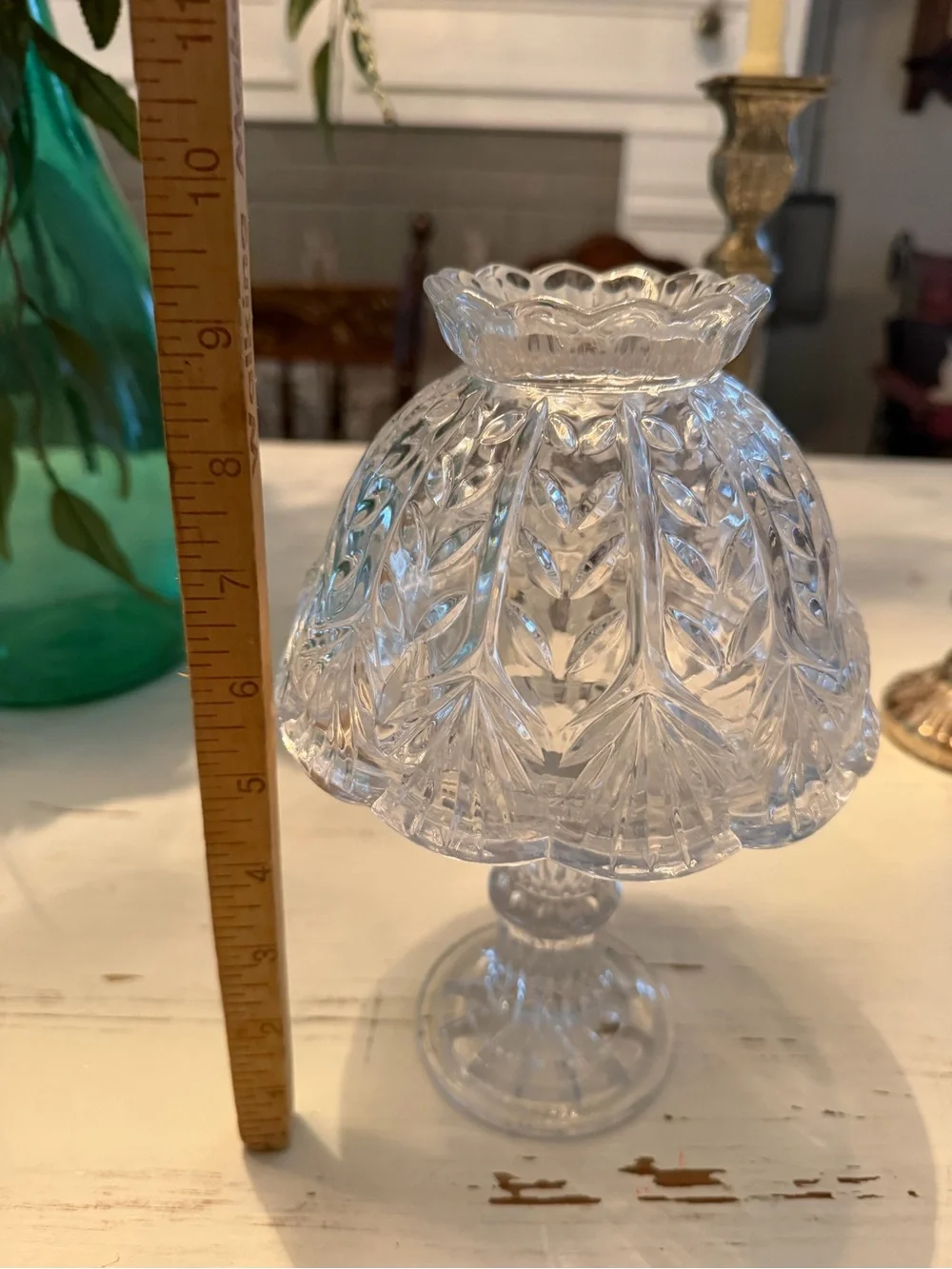 Vintage clear cut crystal fairy lamp